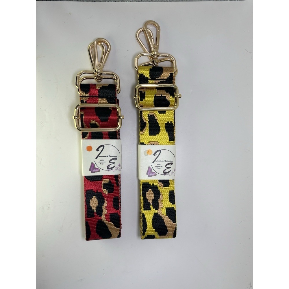 Red/Yellow Adjustable Replacement Purse Crossbody Strap Bundle w/Gold Hardwre
